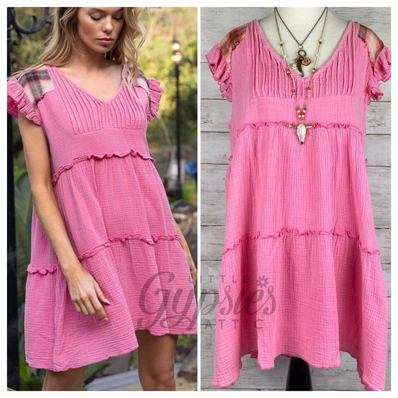 POL Dresses & Skirts - POL Baby Doll Grunge Double Gauze Mini Dress